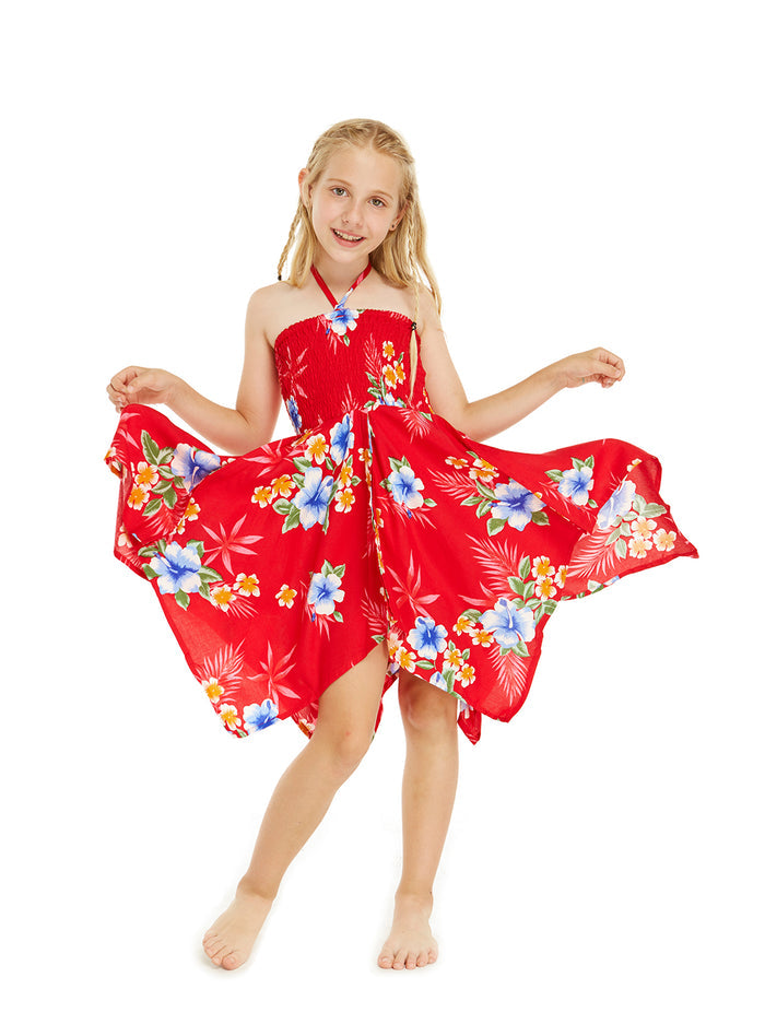 Mother Daughter Oihana Set in Hibiscus Red