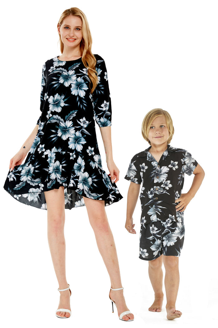 Mother Son Menehune Set in Midnight Bloom