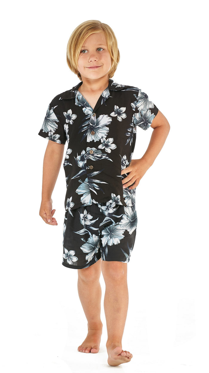 Mother Son Menehune Set in Midnight Bloom