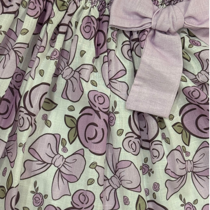 Mouse Rose Bow Smocked Dress