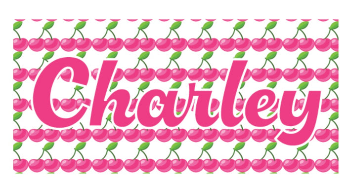 Multi Cherry Rectangle Nameplate Decal