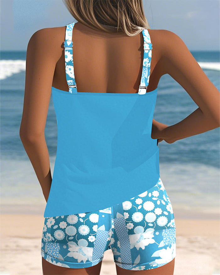 Nanet - Printed Tankini Shorts Set