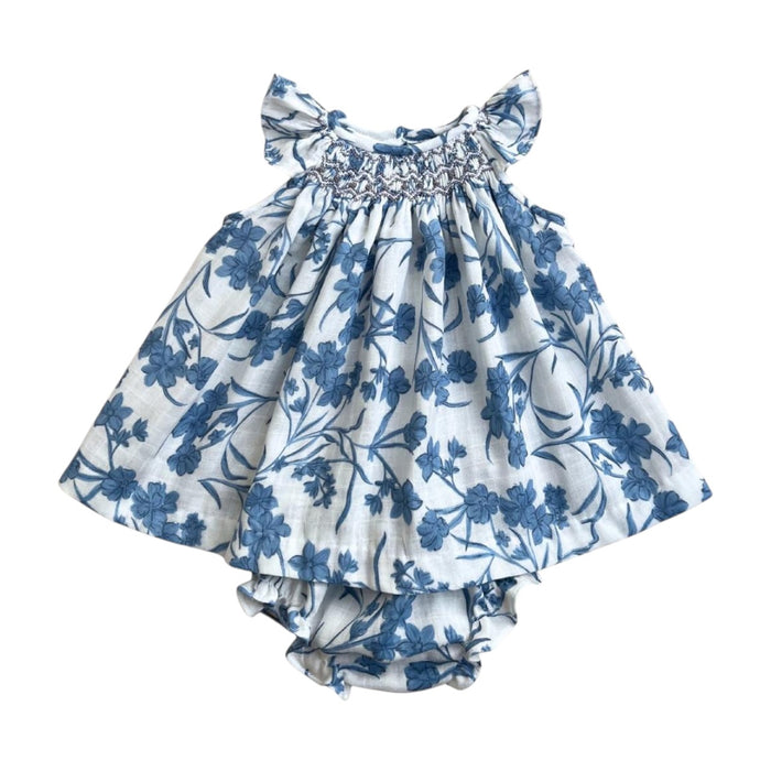 Naomi Blue Handsmocked Girl 2-Pc Set