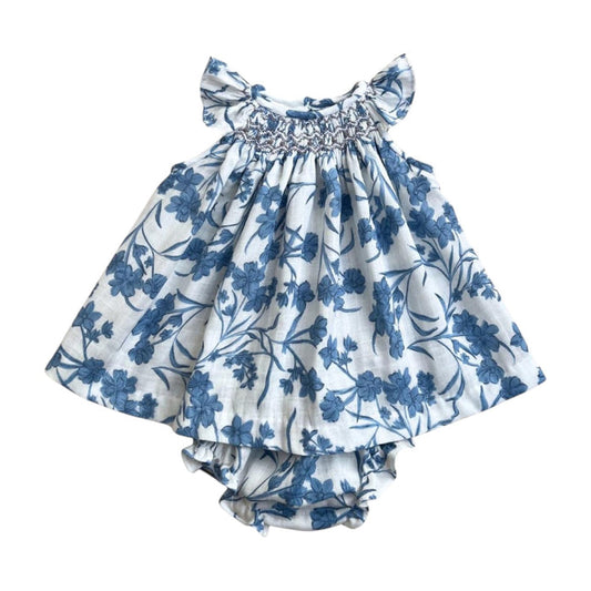Naomi Blue Handsmocked Girl 2-Pc Set