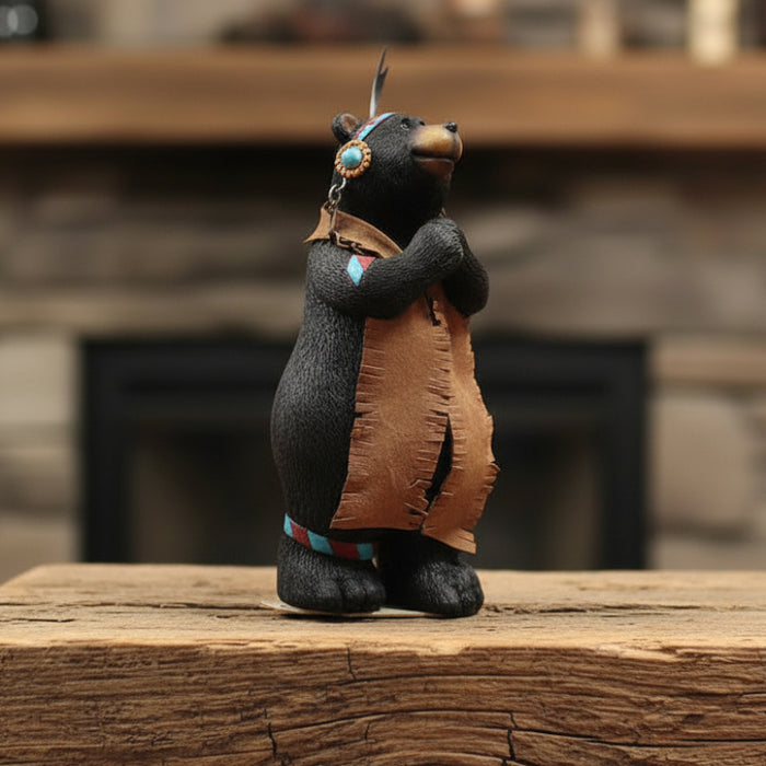 native american dressed black bear girl
