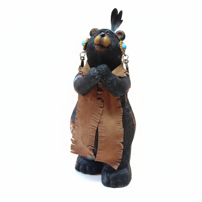 native american dressed black bear girl