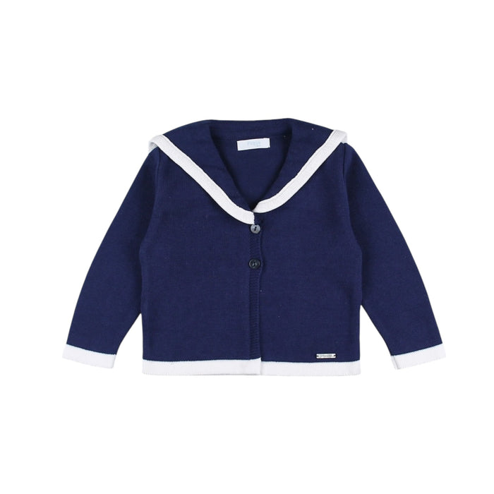 Nautical Boy Navy Blue Knitted Sailor Cardigan Sweater