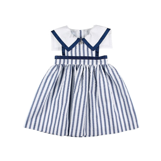Nautical Girl Striped Sailor Dress