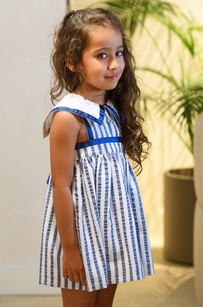 Nautical Girl Striped Sailor Dress