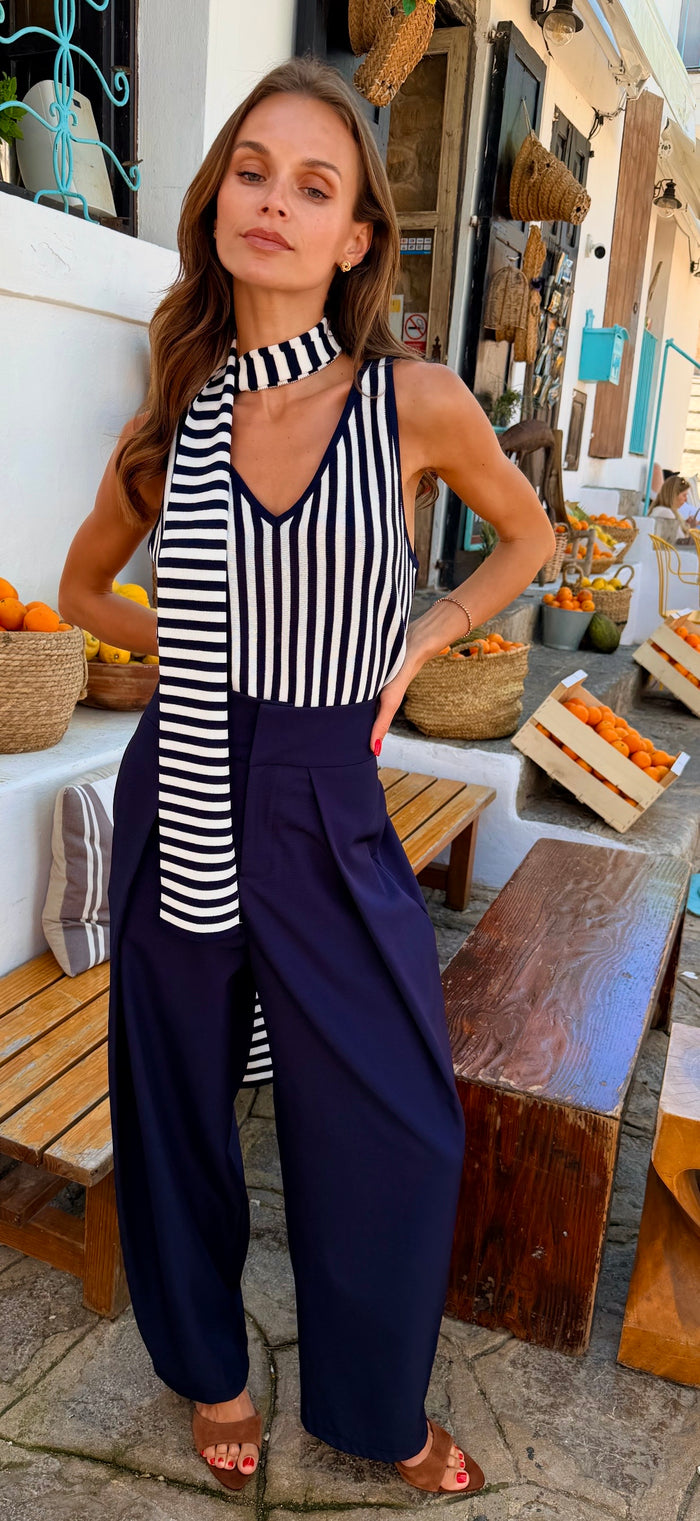 Navy Barrell Pants