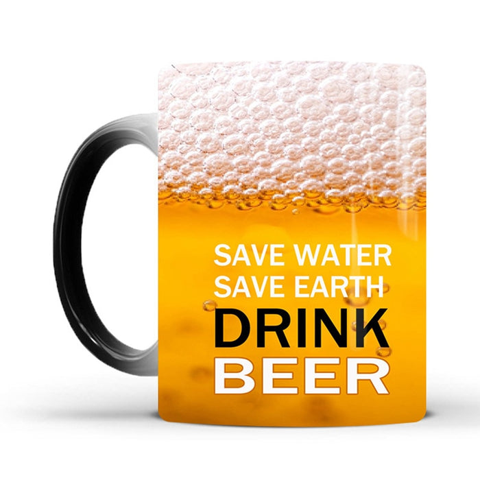 New 350mL Beer Bubbles Colour Changing Magic Mug