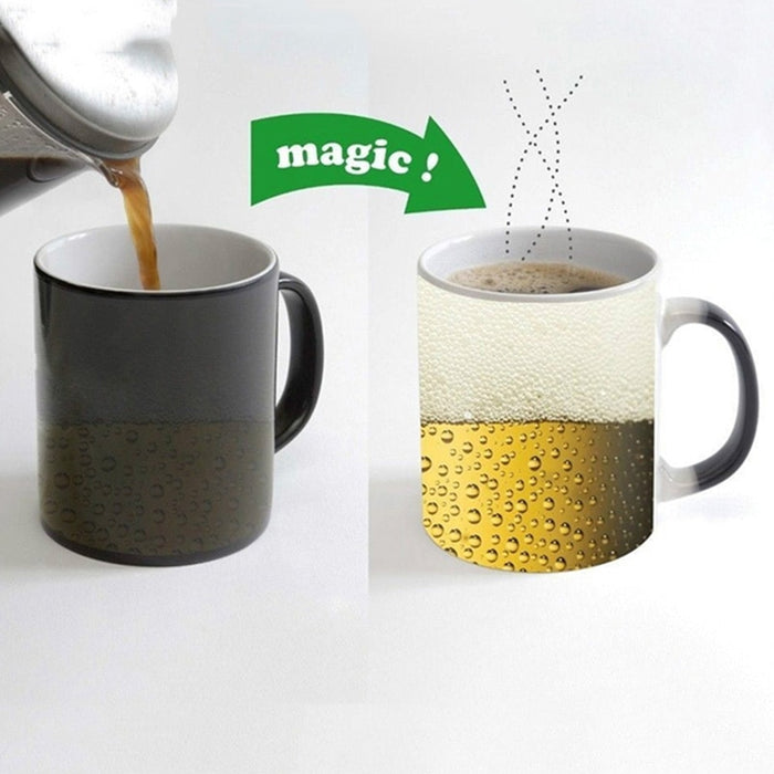 New 350mL Beer Bubbles Colour Changing Magic Mug