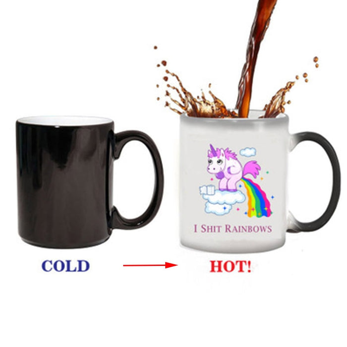 New 350mL Magic Cartoon Unicorn Colour Changing Mug