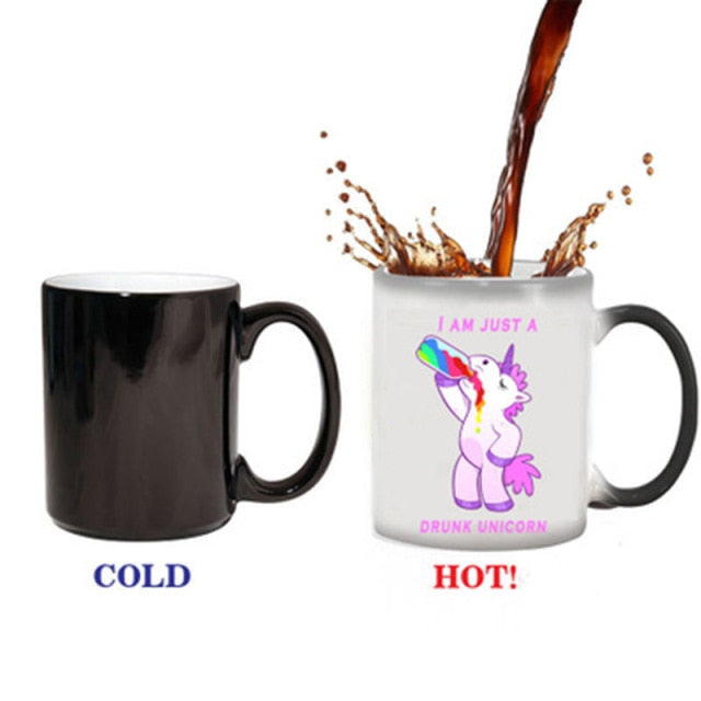 New 350mL Magic Cartoon Unicorn Colour Changing Mug