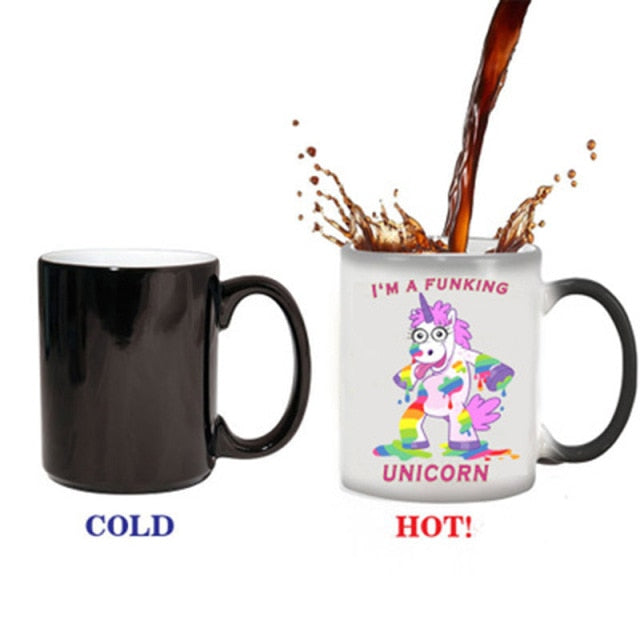 New 350mL Magic Cartoon Unicorn Colour Changing Mug