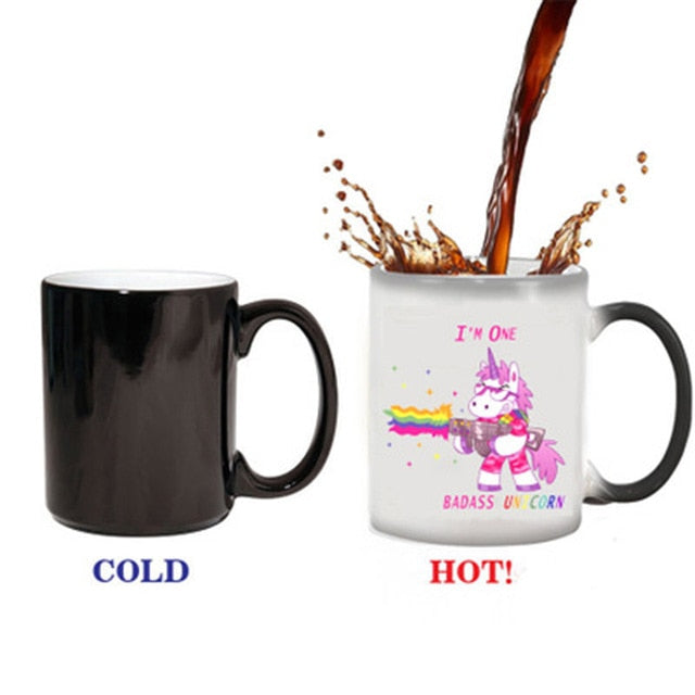 New 350mL Magic Cartoon Unicorn Colour Changing Mug