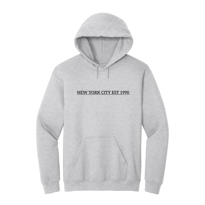 NEW YORK CITY EST 1990 Printed Gildan Adult Hooded Sweatshirt