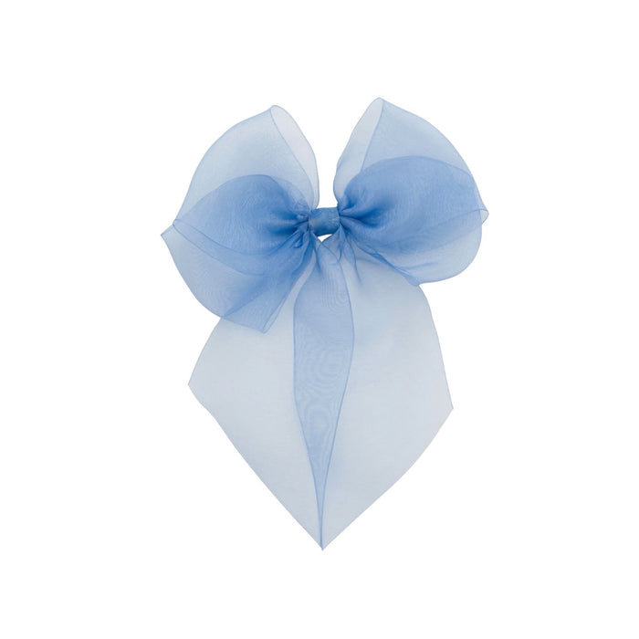 Nicol Capri Blue Organza Bow Clip