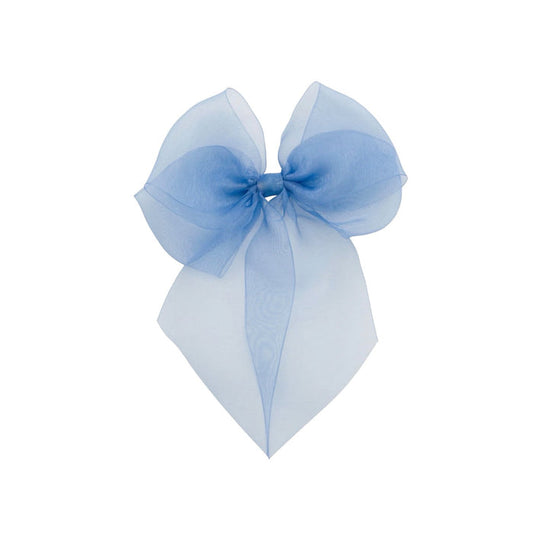 Nicol Capri Blue Organza Bow Clip
