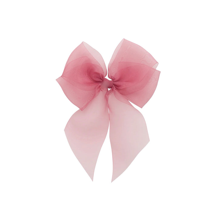 Nicol Cranberry Organza Bow Clip