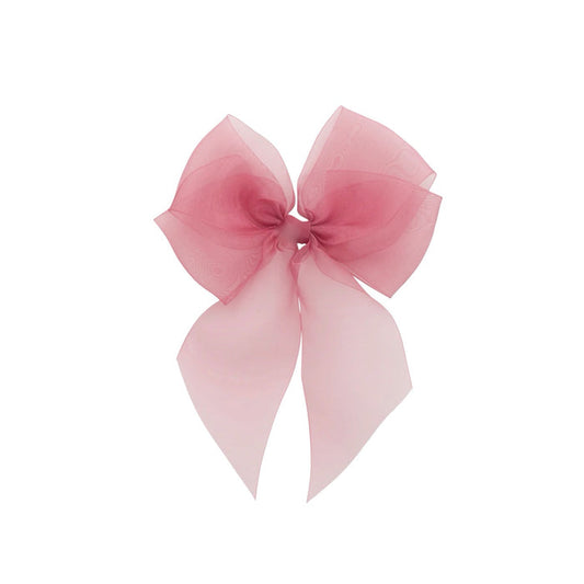 Nicol Cranberry Organza Bow Clip
