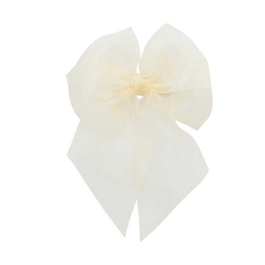 Nicol Ivory Organza Bow Clip