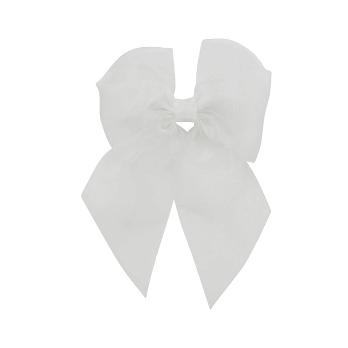 Nicol White Organza Bow Clip