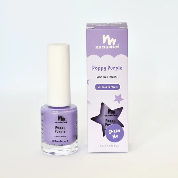 No Nasties Water-Based, Peelable Nail Polish - Poppy Purple