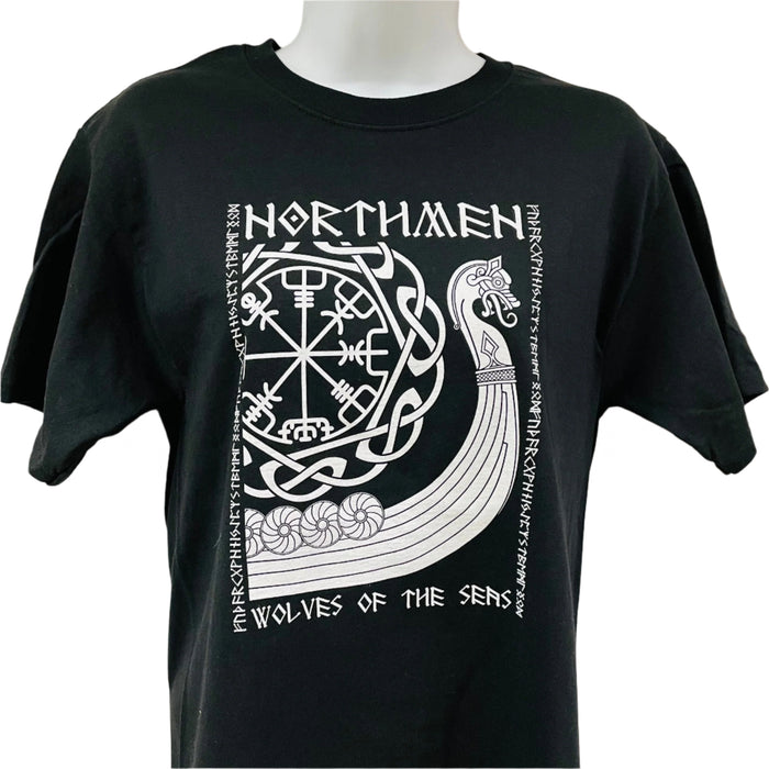Northmen Wolves of the Sea Viking Ship T-Shirt