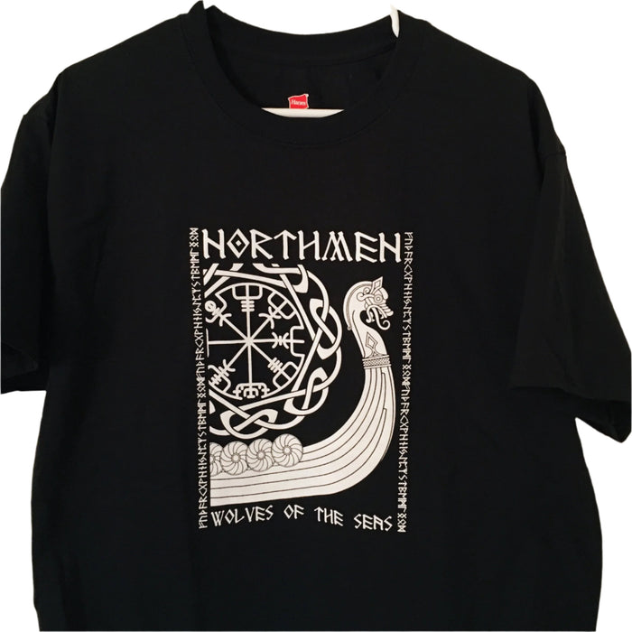 Northmen Wolves of the Sea Viking Ship T-Shirt