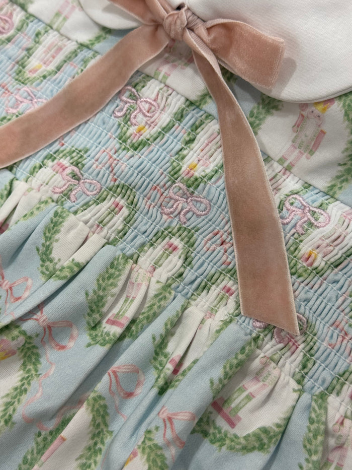 Nutcracker Pastel Mom Smocked Long Gown