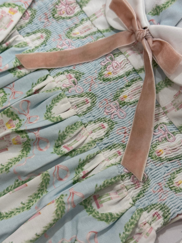 Nutcracker Pastel Mom Smocked Long Gown