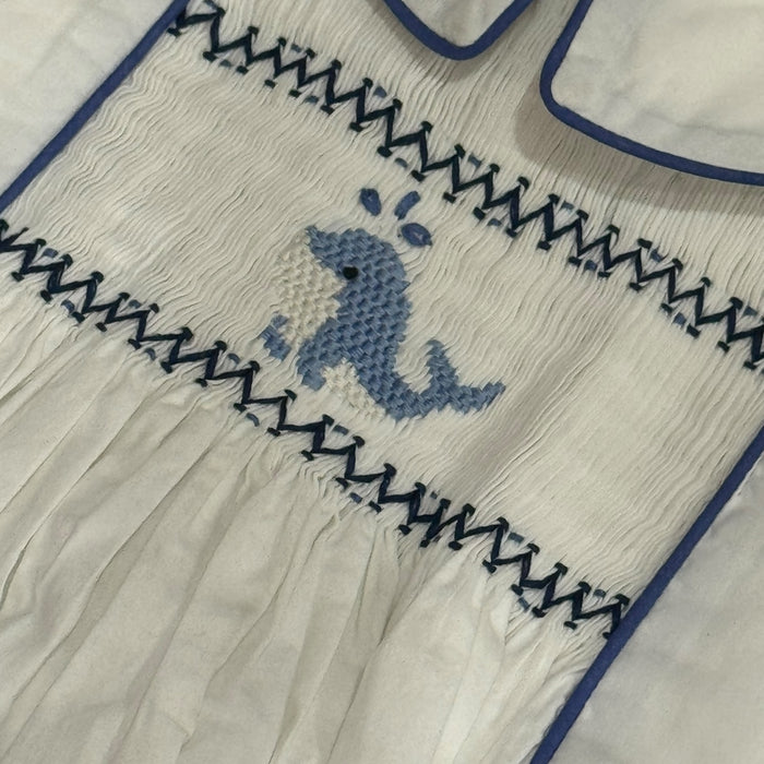 Ocean Gingham Handsmocked Blue 2-Piece Set