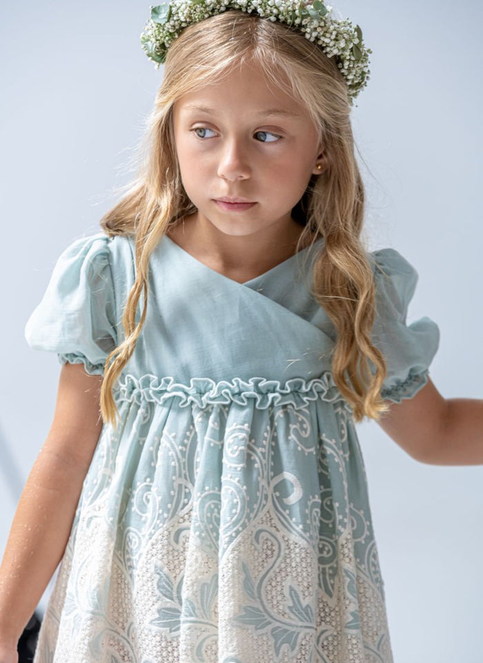 Olivia Dusty Green Lace Dress