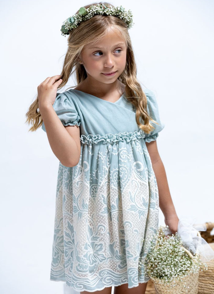 Olivia Dusty Green Lace Dress