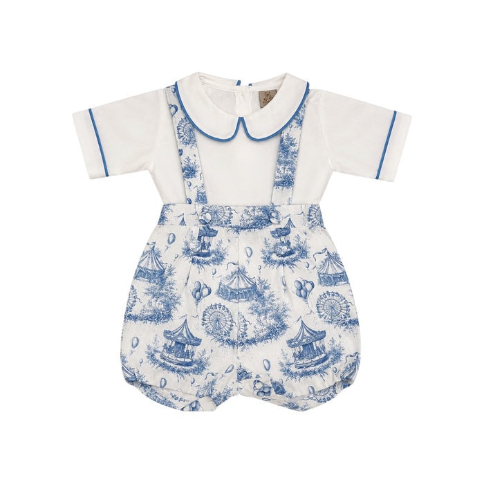Ollie Blue Circus 2-Piece Romper Set