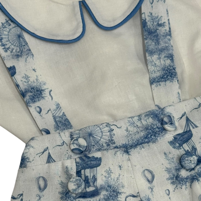 Ollie Blue Circus 2-Piece Romper Set