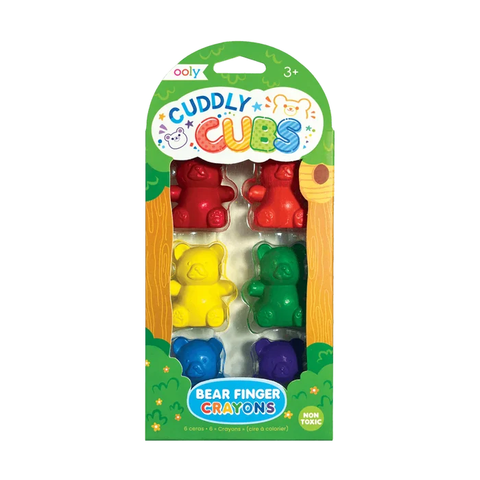 Ooly Cuddly Cubs Bear Finger Crayons - Set of 6