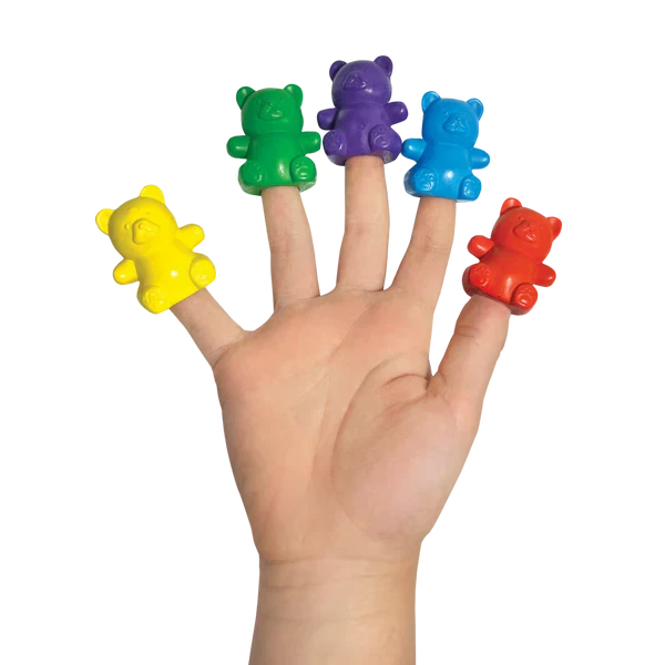 Ooly Cuddly Cubs Bear Finger Crayons - Set of 6