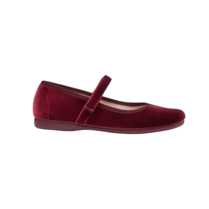 Ophelia Mary Jane Burgundy Velvet Shoes