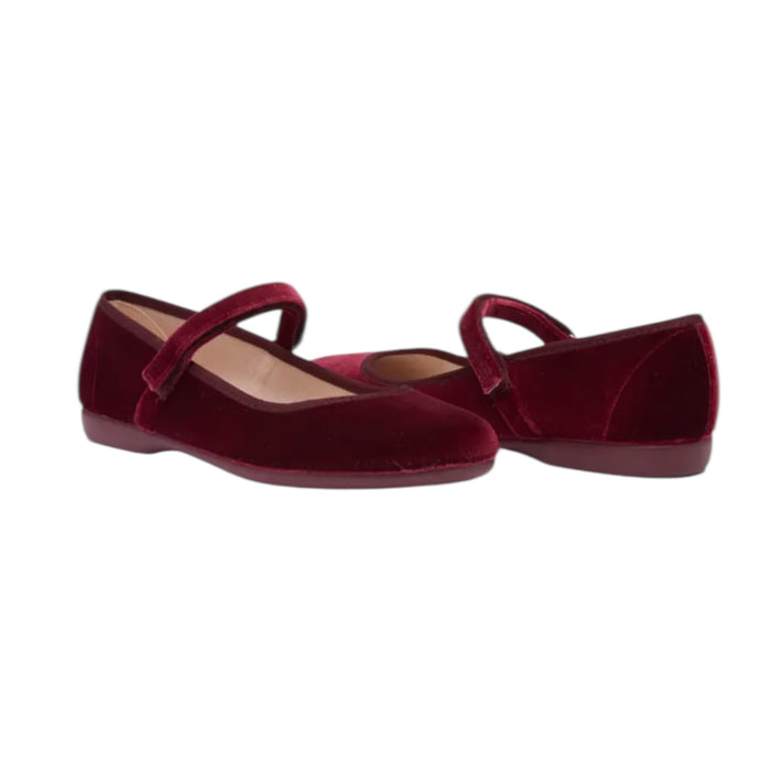 Ophelia Mary Jane Burgundy Velvet Shoes