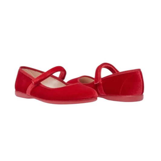 Ophelia Mary Jane Red Velvet Shoes