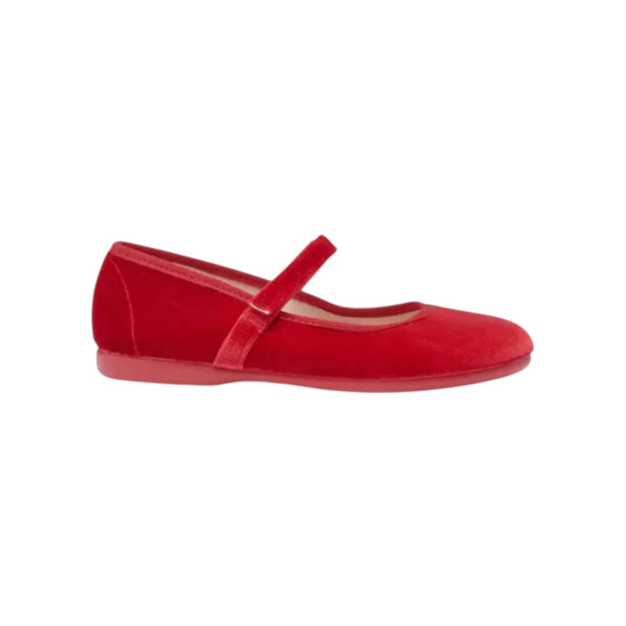 Ophelia Mary Jane Red Velvet Shoes