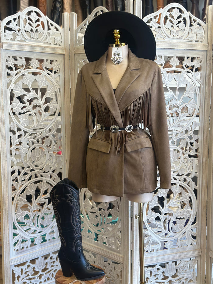 Oversized Fringe Coat- Stretchy, Estira