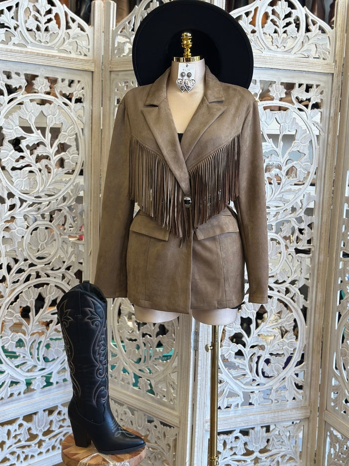 Oversized Fringe Coat- Stretchy, Estira