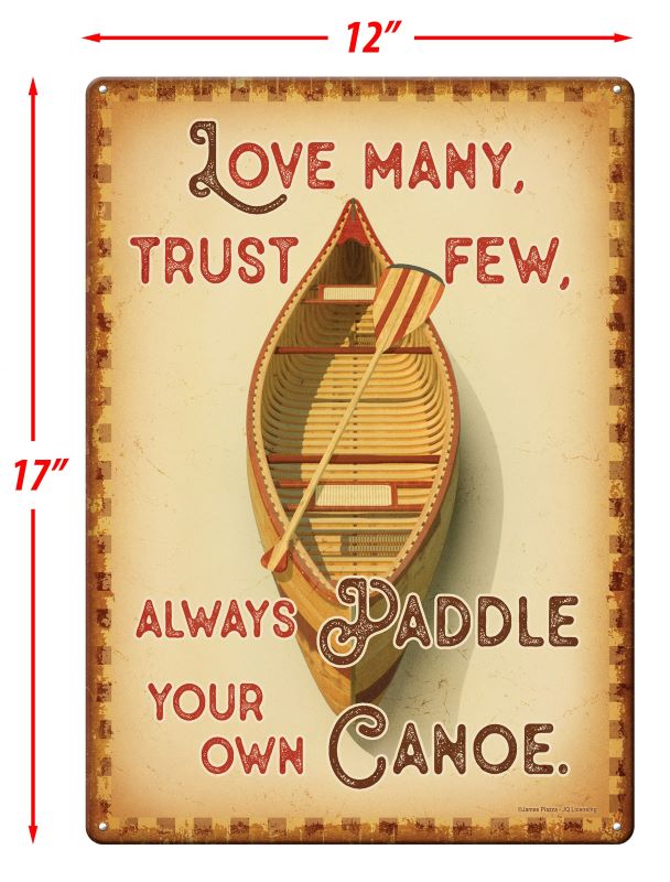 paddle your own canoe tin sign