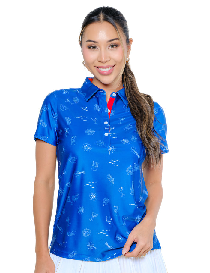 "Pau Hana" - OGA Women's Polo - Deep Royal