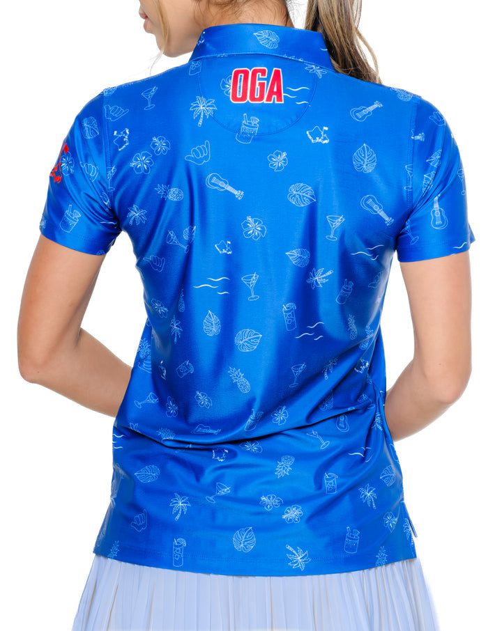 "Pau Hana" - OGA Women's Polo - Deep Royal
