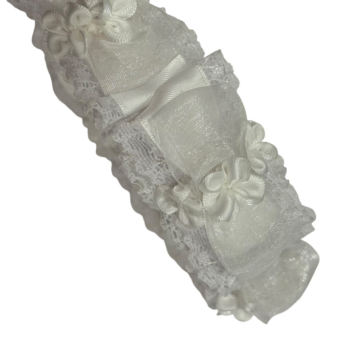 Pauli Organza White Handmade Flowers Headband