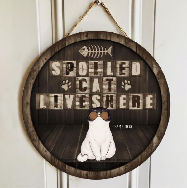 Pawzity Welcome Door Signs, Gifts For Cat Lovers, Spoiled Cats Live Here , Cat Mom Gifts
